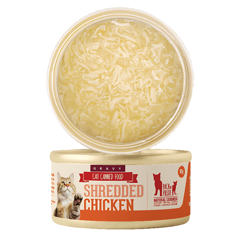 Pack’n Pride Canned cat Gravy wet food chicken Can Canned Shredded Chicken Meat