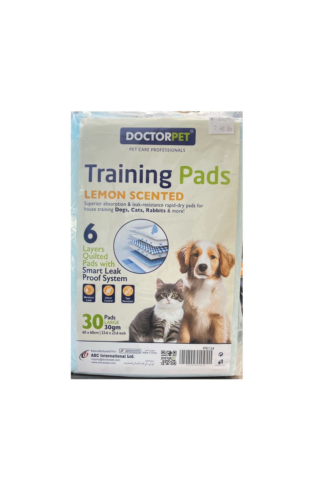 Training Pads Lemon Scented 30 Pads 60x60cm- Large