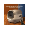 Large Enclosed Cat Litter Box with Removable Lid and Scoop - Grey