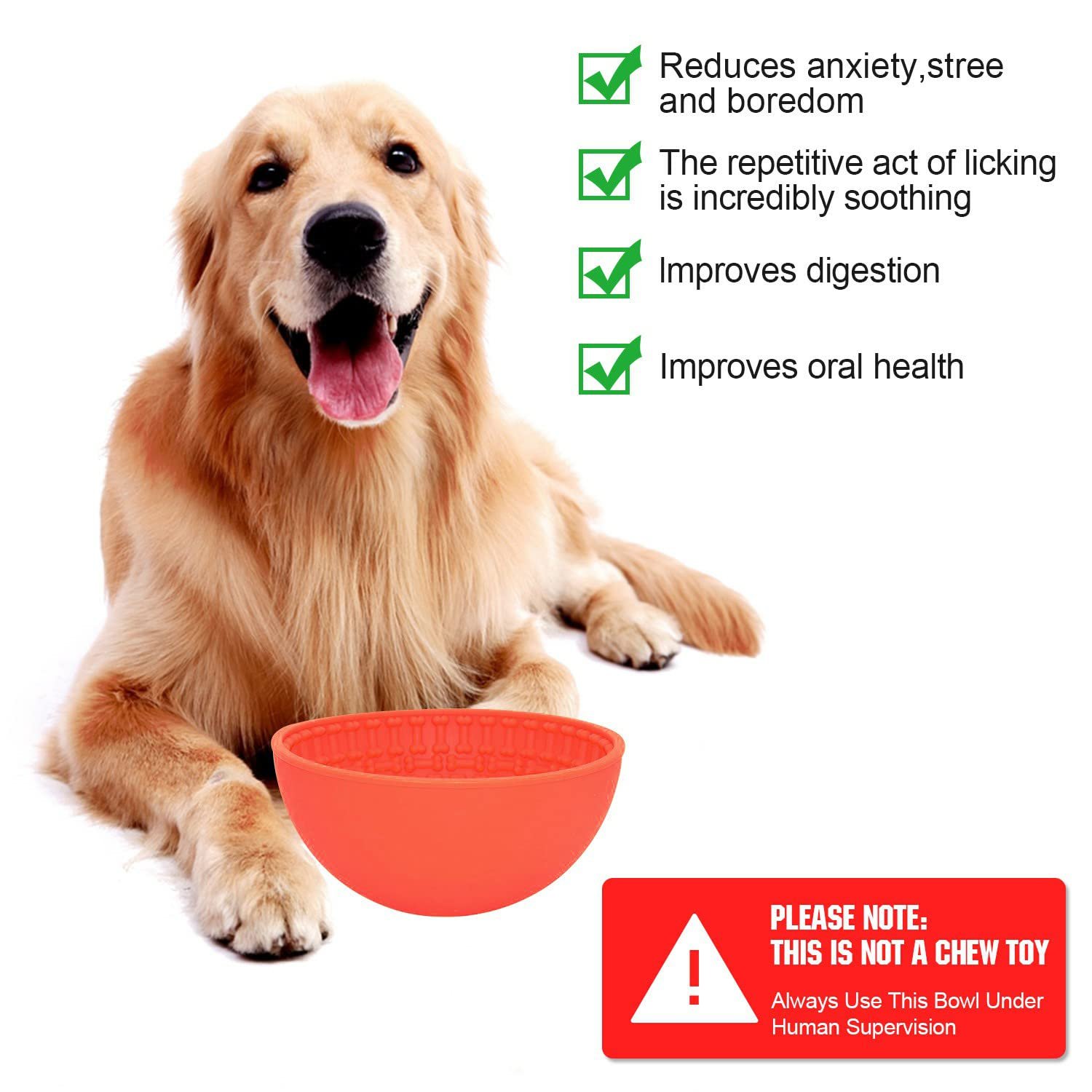 Wobble Lick Bowl Slow Feeder for Dogs - RED - Image 2