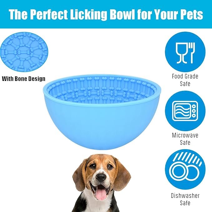 Wobble Lick Bowl Slow Feeder for Dogs - BLUE - Image 3