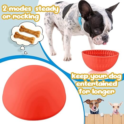 Wobble Lick Bowl Slow Feeder for Dogs - RED - Image 3