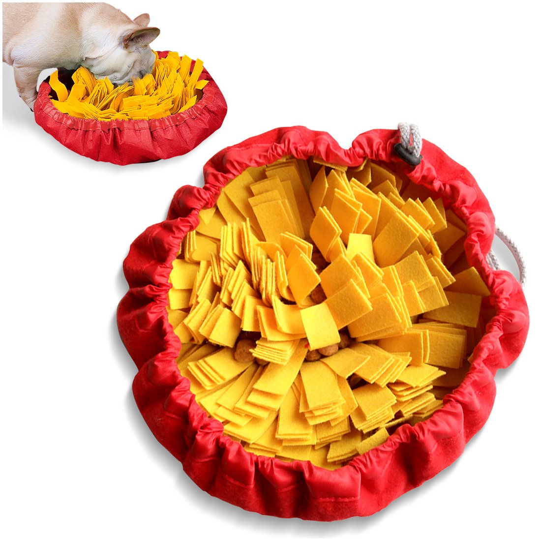 Pet Snuffle Bowl & Mat- Yellow - Image 2