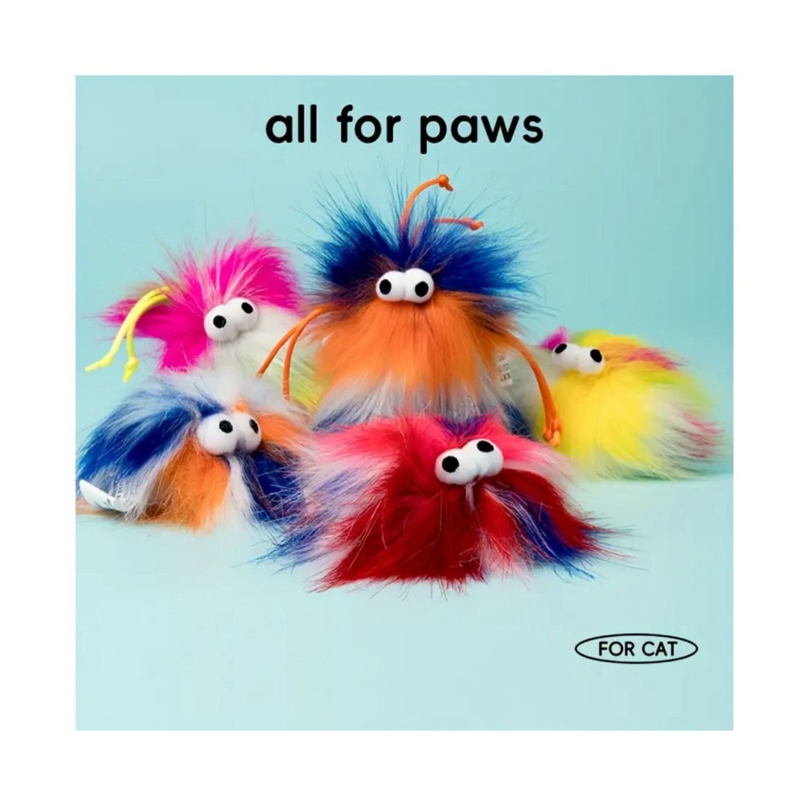 Colorful Furry Ball Cat Toy - Pink - Image 3