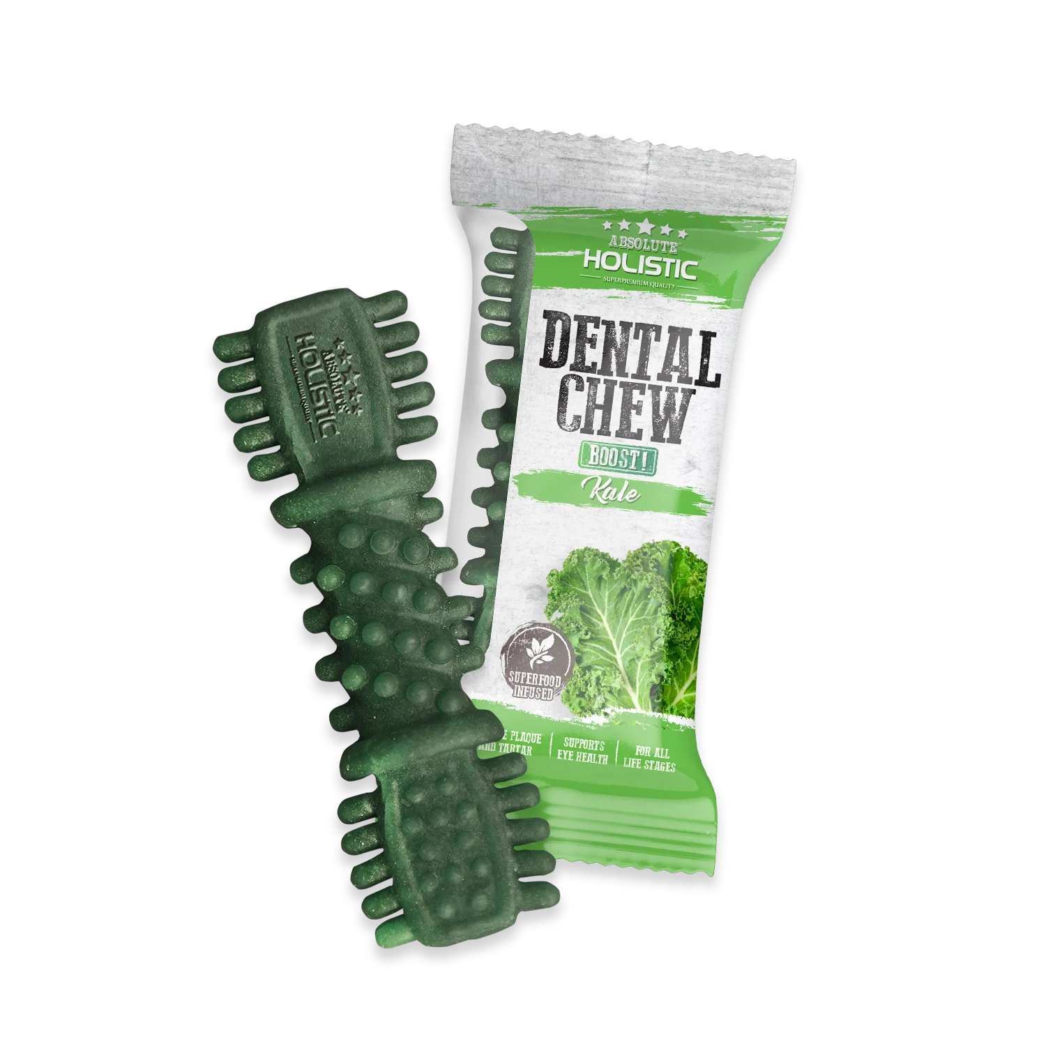 Absolute Holistic KALE Grain-Free Dental Dog Chew Treat 25g