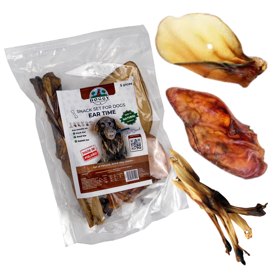 Doggy Village Snack Set for Dogs Ear Time- 5 pieces