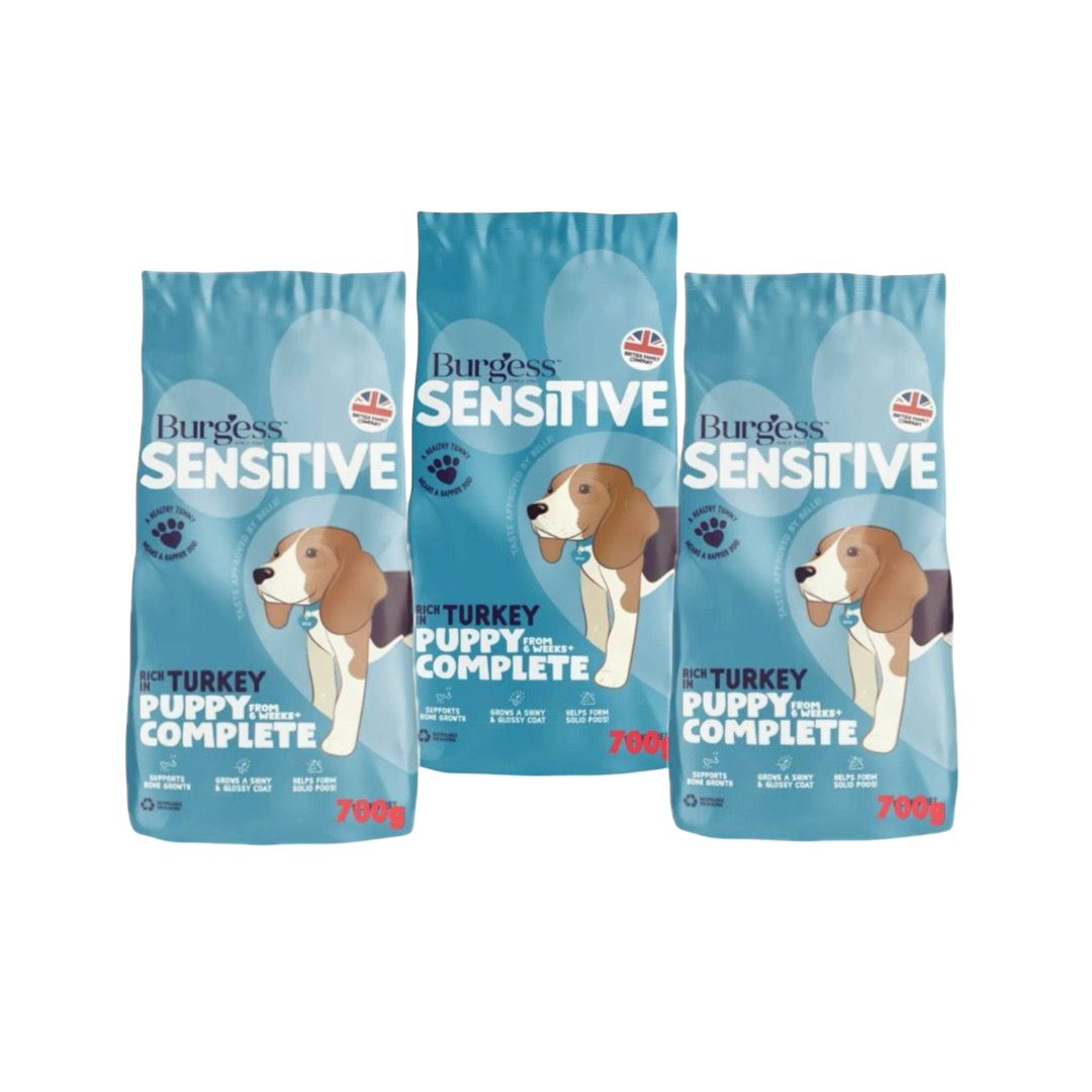 Burgess Sensitive Rich In Turkey Puppy Complete Bundle - 700Gx3