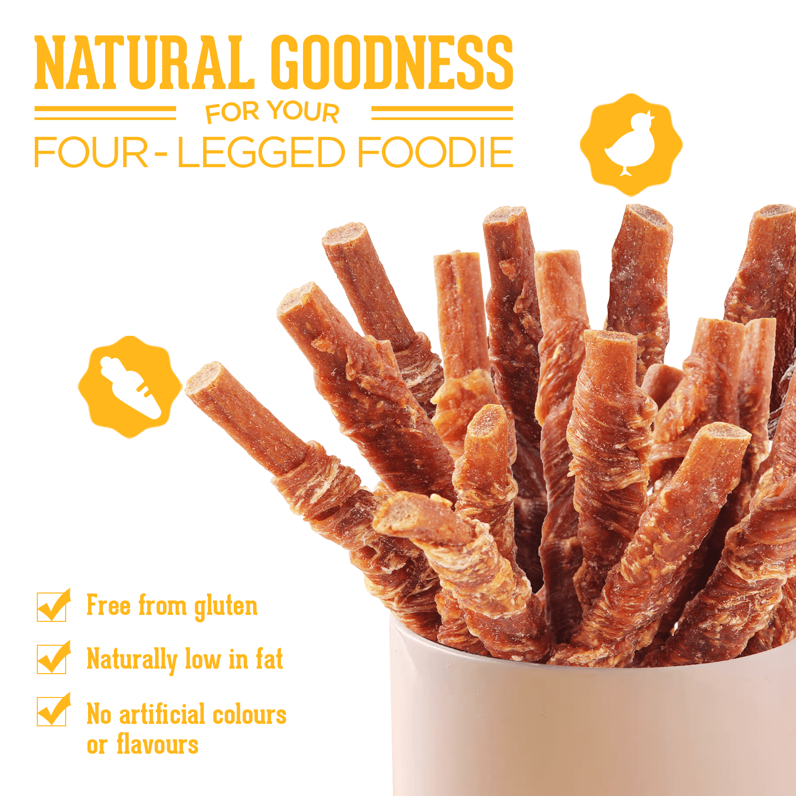 PACK'N PRIDE Chewy Dog Treats Chicken & Carrot Stick 320g - Image 2