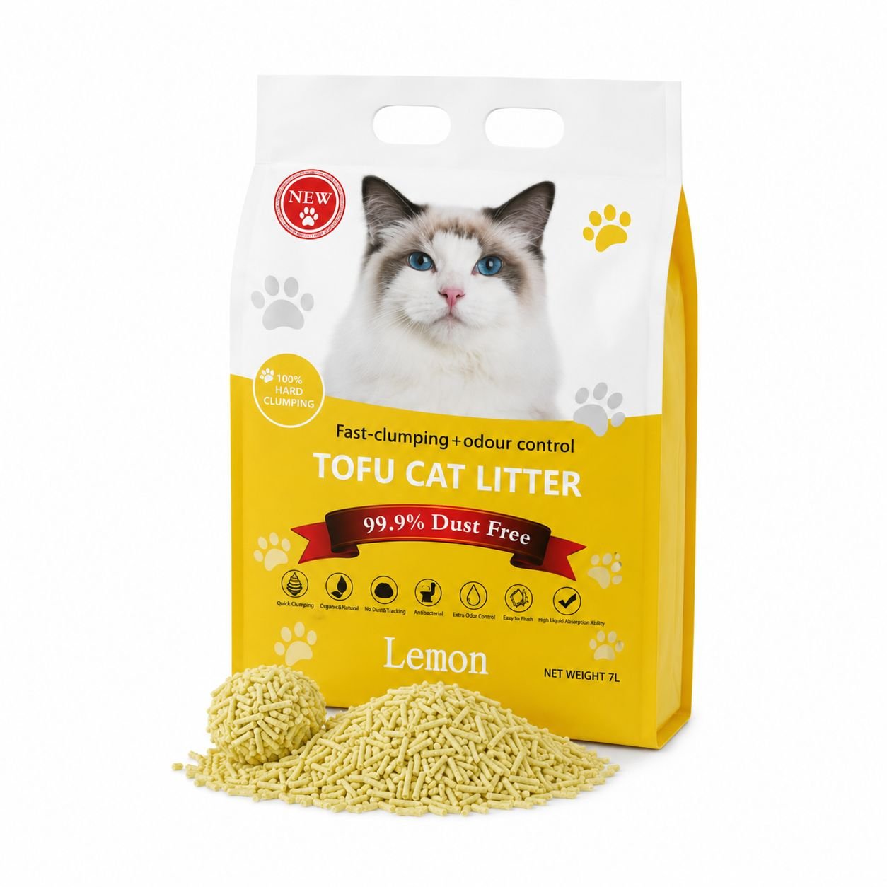 NEW Premium Tofu Cat Litter LEMON - 7L